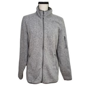 L.L. Bean Light Heathered Gray Sweater Jacket Full Zip Outerwear Winter